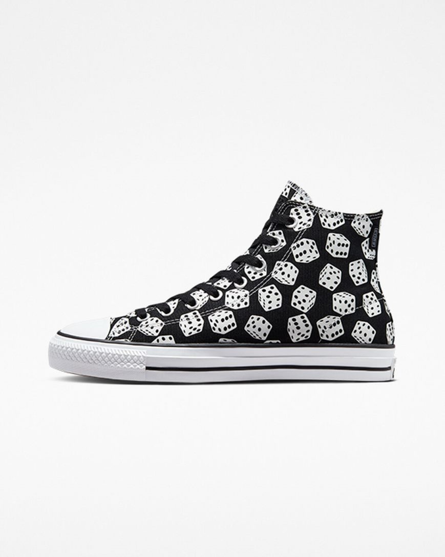 Skate Topanky Converse Chuck Taylor All Star Pro Dice Damske Čierne Biele | SK 11WR5C2